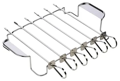 Produktbild von Texas Club Grill-Set aus Edelstahl für Media Grande Limited, 6 Spieße 37 cm, 1 Gestell 43,5x25 cm