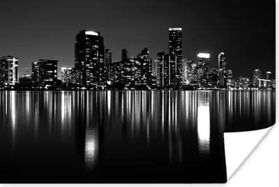 Produktbild von MuchoWow® Poster New York - Skyline - Nacht 60x40 cm - Schlafzimmerdekoration