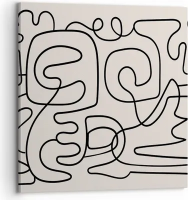 Produktbild von Bild auf Leinwand - Leinwandbild - Einteilig - Linien Figuren Formen - 70x70cm - Wand Bild - Wanddeko - Wandbilder - Leinwanddruck - Bilder - Wanddekoration - Leinwand bilder - Wandbild - AC70x70-5121