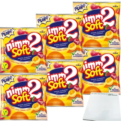 Produktbild von Storck Nimm 2 Soft soft Kau-Bonbon 6er Pack (6x116g Beutel) + usy Block