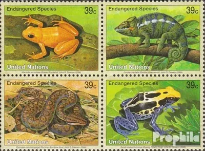 Produktbild von Briefmarken UNO - New York 2006 Mi 1015-1018 Viererblock (kompl.Ausg.) gestempelt Gefährdete Arten
