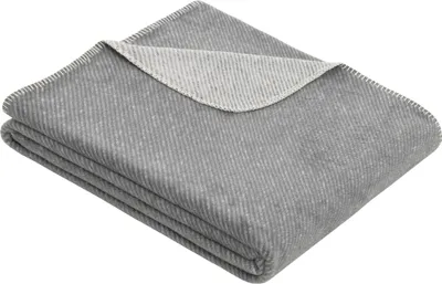 Produktbild von s.Oliver Kuscheldecke 150x200 cm - Baumwollmischdecke anthrazit/wollweiß mehrfarbig, Wolldecke, Sofadecke kuschelweich