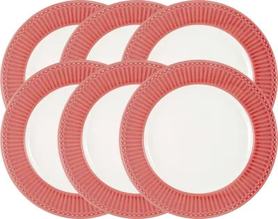 Produktbild von Greengate Alice Speiseteller coral 26,5 cm Set6