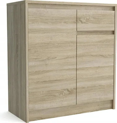 Produktbild von Kommode - mit Schublade - mit 2 Türen - 75 x 82 x 35 cm B/H/T - Eiche Sonoma - Moderne Sineboard - für Wohnzimmer - Schlafzimmer - Scala