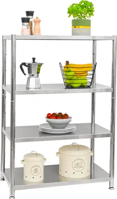 Image de Étagère inox jusqu'à 160kg - 4 niveaux Étagère lourde 74x41x109 Étagère métallique cuisine