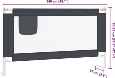 Produktbild von vidaXL Kleinkind-Bettschutzgitter Dunkelgrau 140x25 cm Stoff