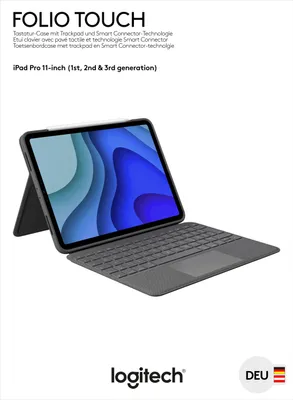 Produktbild von Logitech Folio Touch - QWERTZ - niemiecki - Gładzik - 1,8 cm - 1 mm - Apple