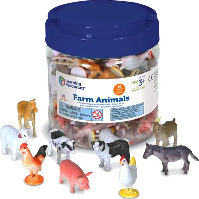 Produktbild von Learning Resources Bauernhoftiere Lernspielzeug - 60 Stück buntes Zählspiel