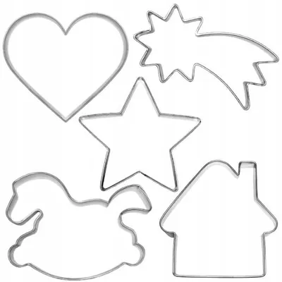 Image de EkoForemki Emporte-pièces à biscuits 5 formes inox Noël