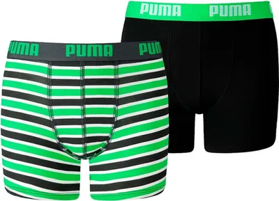 Produktbild von Puma -  Basic Boxer Printed Stripes 2P - Kinder Unterwäsche