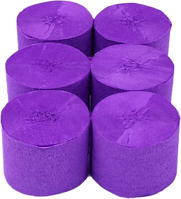 Productafbeelding van Crêpepapier Rollen - Feestdecoratie Papier - Feestelijke Versiering - Ruim Voldoende Lengte - 6 Rollen 25m - Paars