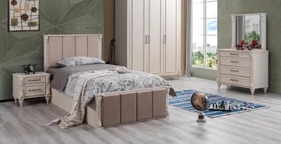 Produktbild von Kinderzimmer Set Kinderbett Nachttisch Kommode Möbel  Beige