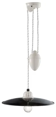 Immagine prodotto di RETRO' B&W C1617, Lampada a Sospensione con Saliscendi, Ferroluce