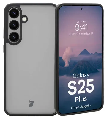 Produktbild von Bizon Case Angelo für Galaxy S25 Plus, geräuchert mit schwarzem Rahmen