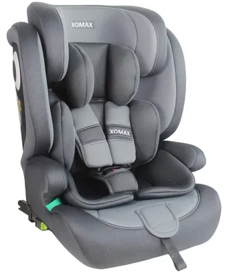 Produktbild von XOMAX Kindersitz ISOFIX Gruppe 1/2/3 (9-36 kg) | i-Size ECE R129 | Höhenverstellbar | Mitwachsend | 5-Punkt-Gurt | Abnehmbarer & Waschbarer Bezug |,Farbe:Anthrazit/Grau