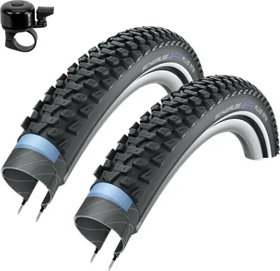 Produktbild von 2 x Schwalbe Marathon Plus MTB Unplattbar Reifen mit Reflex 57-584 (27,5 x 2.25") inkl. Fahrradklingel