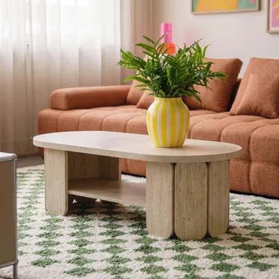 Immagine prodotto di Tavolino in MDF con effetto melaminico legno bianco - Oviala Molly