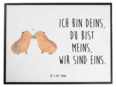 Produktbild von Mr. & Mrs. Panda Schreibunterlage Capybara Liebe - Weiß - Geschenk, schreibtischunterlage, Liebesspruch, Herzlich, schreibauflage, Lustige Sprüche, Unterlage Schreibtisch