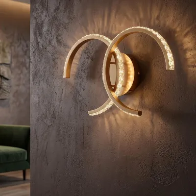 Zdjęcie produktu dla Lampa ścienna ze złotego metalu z 3 światłami 41x8,5x24 cm
