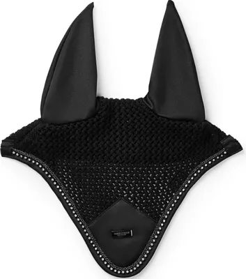 Produktbild von Equestrian Stockholm Fliegenhaube Modern Crystal Fliegenmütze Black Full