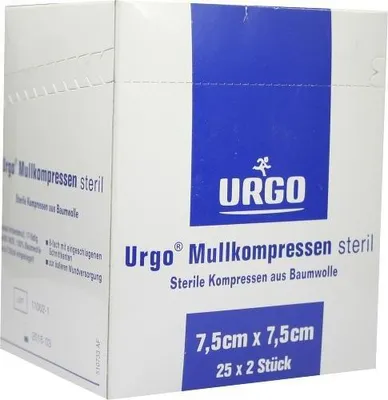 Produktbild von Urgo Mullkompressen 7,5x7,5 cm steril 25X2 St