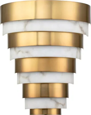 Produktbild von Wandleuchte Metall LED 35,7 cm hoch in Messing Antik 3000 K warmweiß 1080 lm Jugendstil