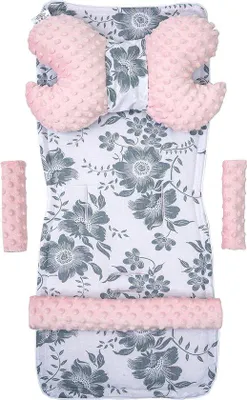 Produktbild von Kinderwagen-Set, 5-teilig, Minky-Baumwolle, Sitzkissen, Gurtkissen, Spielbogen