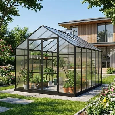 Obrázok produktu pre Záhradný skleník 244 × 427 cm z polykarbonátu, hliníkový rám