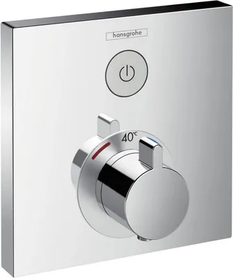 Imagen del producto de Hansgrohe, juego completo para termostato de ducha empotrado ShowerSelect, 1 salida, cromo