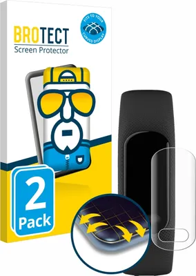 Produktbild von 2x BROTECT Fullscreen Schutzfolie für Garmin Vivosmart 5 Displayschutz Folie Fullcover Klar Transparent