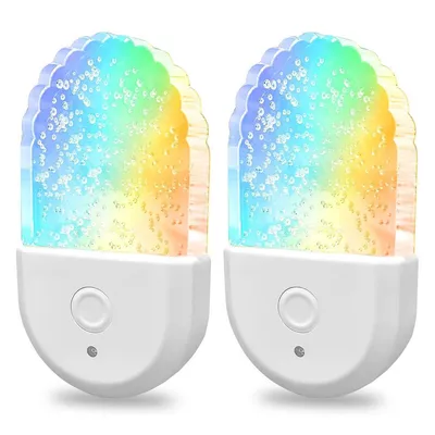Produktbild von LED Nachtlichter im 2er Set zum Einstecken, mit Farbwechsel, sanftes Licht für Kinderzimmer, Flur & Bad