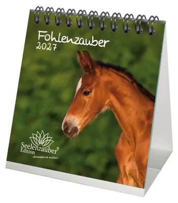 Produktbild von Fohlenzauber Tischkalender 10x10cm für 2027 Pferde und Fohlen - Seelenzauber