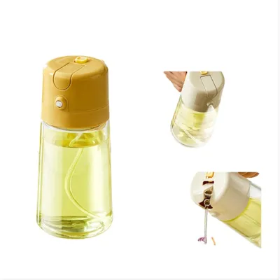 Image de INF Vaporisateur d'Huile en Verre 500ml - Distributeur d'Huile 2 en 1 Jaune