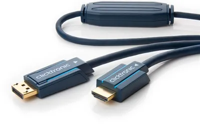 Zdjęcie produktu dla ClickTronic 44926, 5 m, DisplayPort, HDMI Typu A (Standard), 10,2 Gbit/s, Czarny