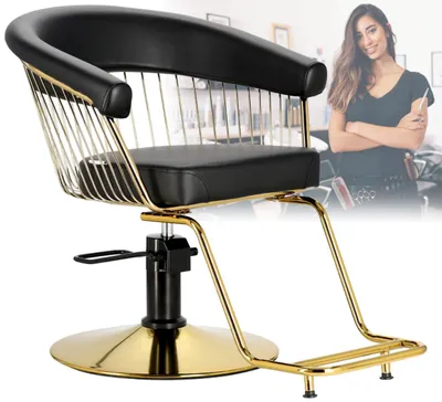 Zdjęcie produktu dla Fotel fryzjerski Zoe hydrauliczny obrotowy do salonu fryzjerskiego podnóżek chromowany krzesło fryzjerskie