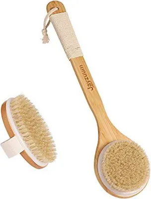 Produktbild von 2er Set Rückenbürste, Trockenbürste, Badebürste mit langem Stiel, Körperbürste Saunabürste für Peeling und Massage
