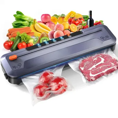 Obrázek produktu pro Vakuová svářečka, vakuová svářečka 5 v 1 s vestavěnou řezačkou, svářečka fólií na potraviny pro suchý/vlhký režim uchovávání potravin
