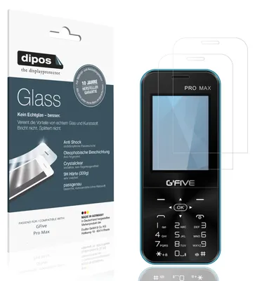 Produktbild von 2x Schutzfolie für GFive Pro Max - Anti-Shock 9H Folie dipos Glass Kunststoffglas