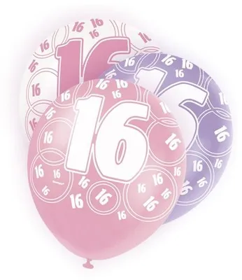 Produktbild von 16. Geburtstag | 6 Luftballons pink