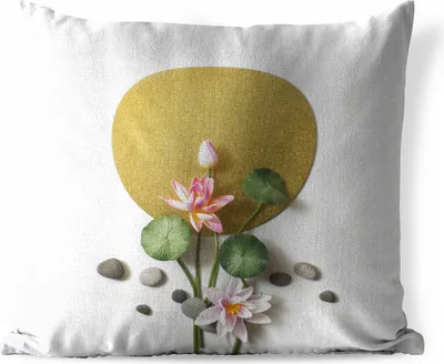 Produktbild von MuchoWow® Outdoor Kissen - Flachlegung eines asiatischen Teerituals - 40x40 cm - Wetterfest - Lounge Kissen - Kopfkissen - Interieur - Polster mit Bild