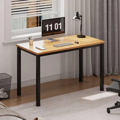 Produktbild von PC Schreibtisch 80x40x75 cm Büro Workstation Holzplatte Schwarz