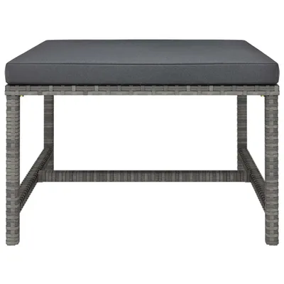 Immagine prodotto di Poggiapiedi Modulare con Cuscino in Polyrattan Grigio