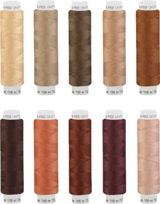 10 Spulen Unipoly Nähgarn je 100m Farbmix 120 Tex14x2 Nähfaden Allesnäher Allzweckgarn