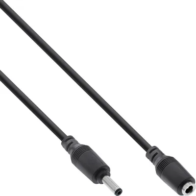Produktbild von InLine Verlängerungskabel DC Stecker 5,5x2,1mm, schwarz, 2m, 2 m
