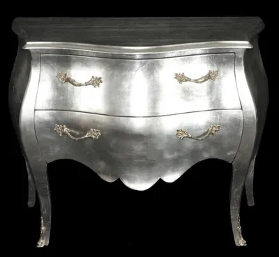Produktbild von Casa Padrino Barock Kommode Silber - Handgefertigte Barock Möbel