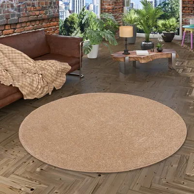 Produktbild von Teppich Hochflor Shaggy Cottage Natur Rund, Größe:400 cm Rund