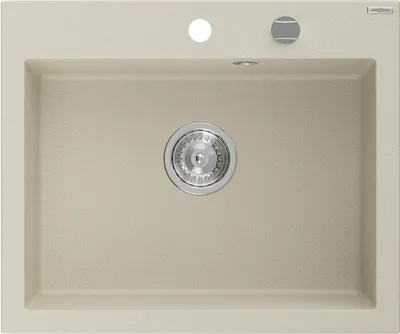 Obrázok produktu pre Granitový drez Mexen Elix s 1 misou 600 x 500 mm, béžový, chrómový sifón - 6525601005-69