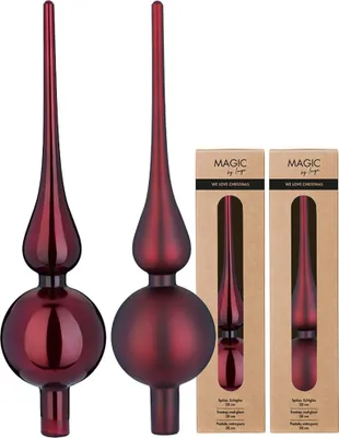 Produktbild von Christbaumspitze Glas 28cm 1 Stück matt / glänzend sort. - Smooth Port