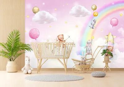 Zdjęcie produktu dla DECO WALLS Fototapete Kinderzimmer Ein bunter Regenbogen - Außergewöhnliche Haltbarkeit XXL 197x296 cm