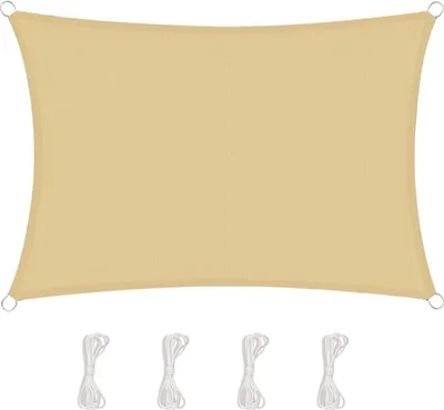 Image de TOPLUS 3 *4m Voile d'ombrage protection solaire jardin balcon protection contre les intempéries hydrofuge rectangulaire 420D PES protection UV pour jardin extérieur, Beige